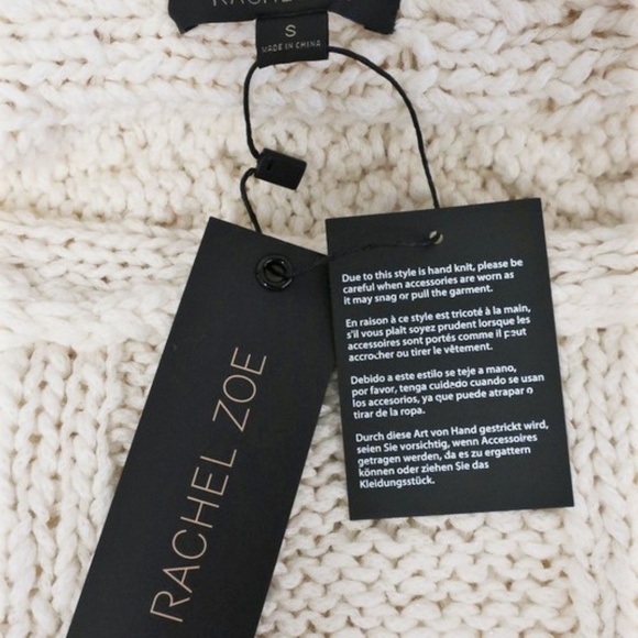 Rachel Zoe Sweater Micah Ivory Cable Knit - Picture 7 of 8